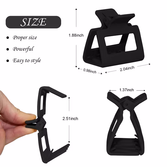 Accessori moda Fermagli per capelli con artiglio medio per donna, rettangolo opaco, antiscivolo