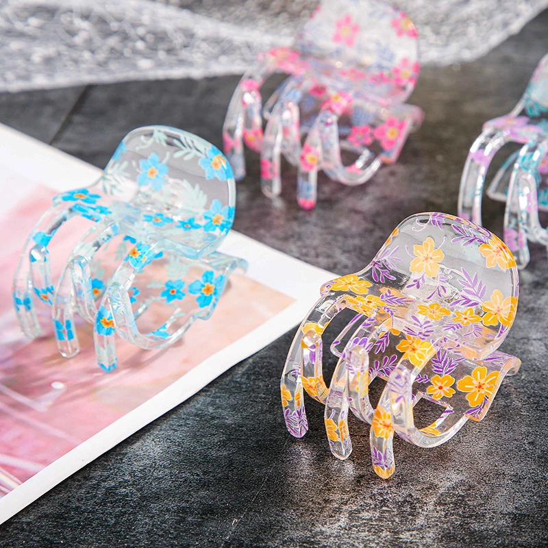 Lovely Fresh Sweet Shape Transparent Design Temperament Elegant Acrylic Hair Claw