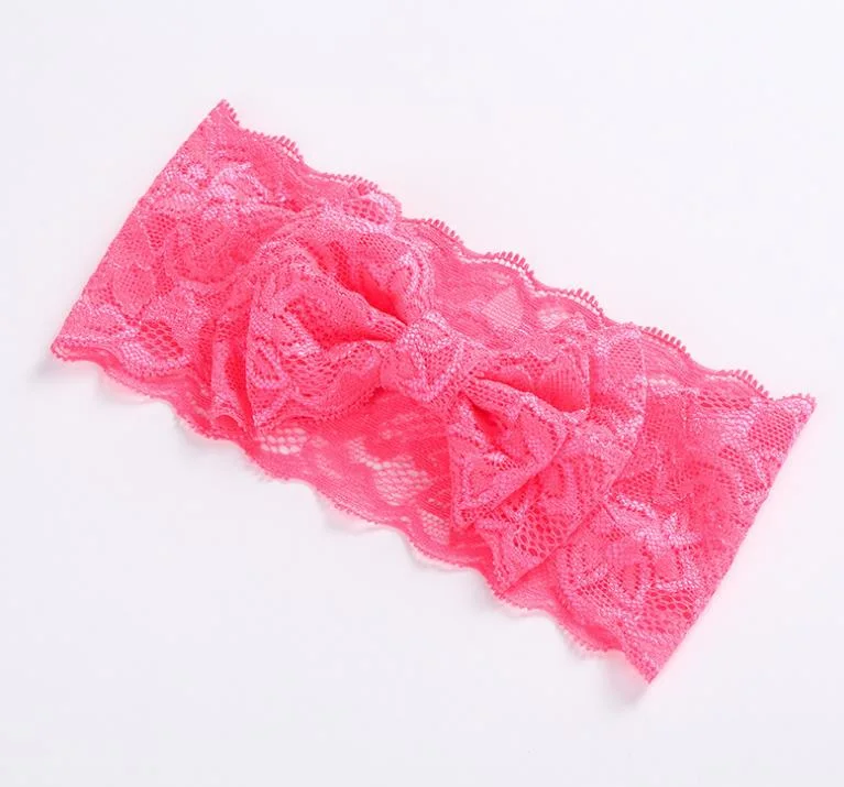 Double Lace Bowknot Baby Hairband Girls Simple Fashion Headscarf Birthday Party Hair Accessories